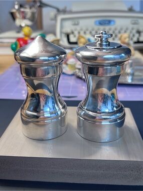 Fisher Sterling Silver & Peugeot French Mechanism Salt & Pepper Mill Set